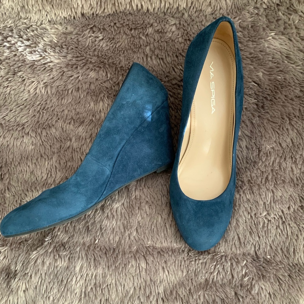 Via Spiga Suede Wedge Heels